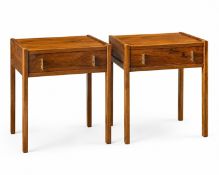 A Pair of Danish End Tables with Single Drawers.