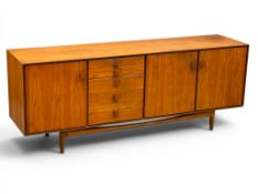 A GPlan Danish Design Teak Sideboard. Designed by Ib Kofod Larsen. C.1962. 200.5x49.5x76.5cm.