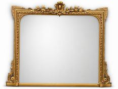 A Quality Victorian Giltwood Framed Overmantel. C.1860-70, 19th Century. 116x91.5cm.