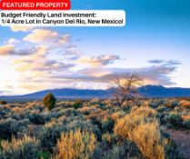 Budget Friendly Land Investment: 1/4 Acre Lot in Canyon Del Rio, New Mexico!