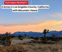 5 Acres in Los Angeles County, California with Mountain Views!
