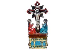 Penny Toy Altar, Blech, lithographiert, H 9,5 cm, Alterungsspuren
