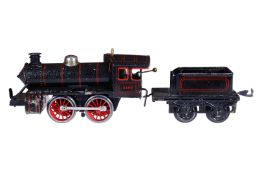 Bing B-Dampflok 3105, Spur 1, schwarz, mit Tender, Uhrwerk def., Z 4