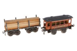 2 Bing Wagen, Spur 0, uralt, CL und HL, Z 3