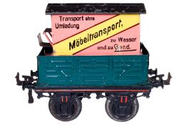 Bing Möbeltransportwagen 9193, Spur 1, uralt, HL, ohne Deichsel, LS tw ausgeb., Alterungsspuren, L