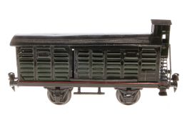 Märklin Viehwagen, Spur 1, HL, mit BRHh und 2 ST, Bremserhausdach nachlackiert, LS tw ausgeb.,