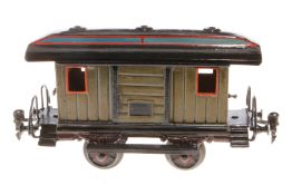 Märklin Gepäckwagen, Spur 1, uralt, HL, mit 2 AT und 2 ST, Schwarz- und Rahmenbereiche rest., LS und