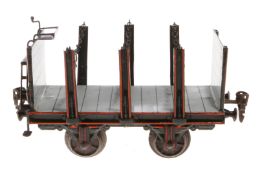 Märklin Rungenwagen, Spur 1, uralt, HL, LS tw ausgeb., gealterter Lack, L 18, Z 2-3