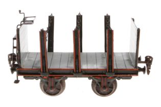Märklin Rungenwagen, Spur 1, uralt, HL, LS tw ausgeb., gealterter Lack, L 18, Z 2-3