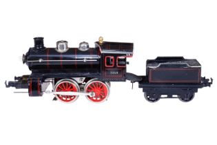 Bing B-Dampflok 3548, Spur 1, Starkstrom, schwarz, mit Tender und 1 el. bel. Stirnlampe, LS tw