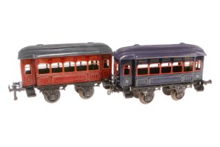 2 Bing Personenwagen, Spur 1, uralt, CL, LS, L 23,5, Z 3