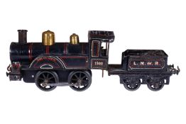 Bing engl. B-Dampflok ”King Edward VII” 1902 LNWR, Spur 1, uralt, Uhrwerk intakt, schwarz, mit