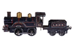 Bing engl. B-Dampflok ”King Edward VII” 1902 LNWR, Spur 1, uralt, Uhrwerk intakt, schwarz, mit