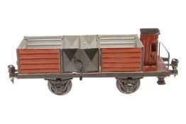 Märklin offener Güterwagen 1928, Spur 1, HL, mit BRH und 2x2 LTH, LS und gealterter Lack, L 24, Z