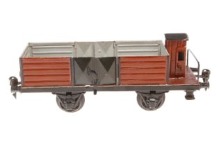 Märklin offener Güterwagen 1928, Spur 1, HL, mit BRH und 2x2 LTH, LS und gealterter Lack, L 24, Z