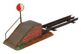 Bing Verladerampe, Spur 0, mit Schienenstück und Schild, tw ÜL, L 15,5, Z 3