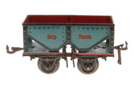 Bing Selbstentladewagen, Spur 0, uralt, HL, Lötspuren, LS tw ausgeb., Alterungsspuren, L 11, Z 3