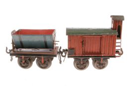 2 Bing Güterwagen, Spur 0, uralt, HL, LS, Z 3