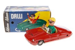 Schuco Auto Dalli 1011, rot, Uhrwerk intakt, LS und Alterungsspuren, L 17, im leicht besch. OK,
