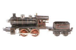 Bing B-Dampflok 3548, Spur 1, elektr., schwarz, mit Tender und 1 el. bel. Stirnlampe, Kleinteile