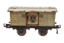 Bing Münchner Kindl Bierwagen, Spur 1, CL, mit 2 ST, 1 Achslagerblende fehlt, LS, L 19,5, Z 3