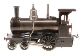 2-A Dampflok, Spur 1, spiritusbetrieben, mit Brenner, Pfeife und 2 oszill. Zylindern, ohne Tender,