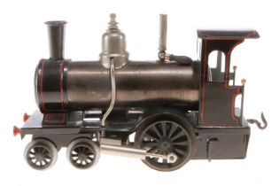 2-A Dampflok, Spur 1, spiritusbetrieben, mit Brenner, Pfeife und 2 oszill. Zylindern, ohne Tender,