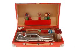 Schuco Elektro Ingenico Auto 5311, verchromt, mit Zubehör, Innenverpackung tw ergänzt,