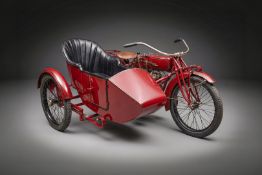 Indian Beiwagen-Gespann Power Plus, 1916, 2-Zylinder, 1.000 ccm, Vollrestauration, Beiwagen mit