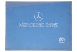 Mercedes-Benz-Prospekt, Typ 170 V, Vierzylinder, 22 Seiten, Jahrgang 7/1936, leichte