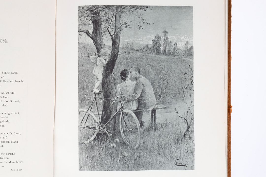Fahrrad-Buch ”Radlerei”, mit 40 Kunsttafeln, 20er Jahre, Kunstverlag Gerlach & Schenk, Wien, - Bild 3 aus 9