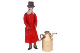 Uralt-Fahrerfigur, mit fein bemaltem Masse-Kopf, in Original-Kleidung, um 1900, mit