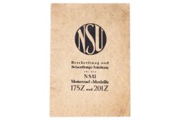 Beschreibung und Behandlungsanleitung für die NSU Motorrad-Modelle 175Z und 201Z, 22 Seiten