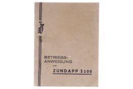 Betriebsanweisung für Motorrad S 200, um 1930, 45 Seiten, mit Faltblatt
