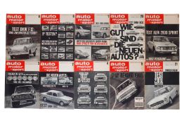 10 Zeitschriften, Auto, Motor & Sport, 1963, Ausgabe 1, 2, 3, 4, 5, 6, 7, 8, 20 und 21