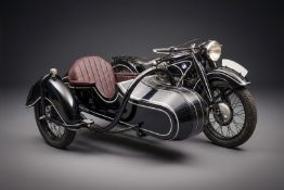 BMW Beiwagen-Gespann R 12 mit TANKROHR-BEIWAGEN, 1939, mit seltenem TANKROHR-BEIWAGEN, 18 PS/3.