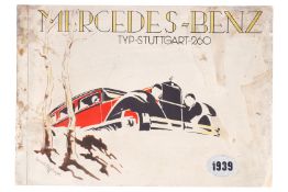 Mercedes-Benz-Prospekt, Typ Stuttgart 260, 1939, 24 Seiten, (6666.231), leichte Alterungs- und