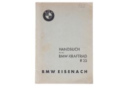 ”Handbuch für das BMW-Kraftrad R 35”, Eisenach, Nr. 1187, 50 Seiten, mit Beiblatt