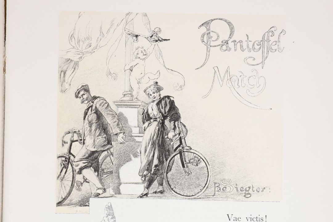 Fahrrad-Buch ”Radlerei”, mit 40 Kunsttafeln, 20er Jahre, Kunstverlag Gerlach & Schenk, Wien, - Bild 6 aus 9