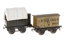 Planewagen und Bierwagen, Spur 1, uralt, Plane und 2 DT ersetzt, 1 Dach nachlackiert, L 15, Z 3