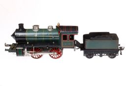 Bing B-Dampflok, Spur 1, Uhrwerk hakt, farbl. rest., mit Tender, Z 3-4
