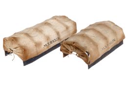 2 Märklin Gestänge mit Stoffplanen für Guss-LKW, L 8,5 und 10,5, Alterungsspuren, Z 3