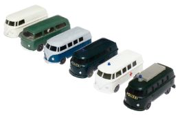 Konv. 6 Wiking VW-Busse, leicht bespielt