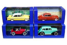 4 Tintin Autos, Maßstab 1:43, darunter Graham Six etc., je im OK, Z 1-2