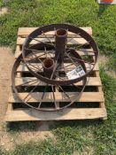 ANTIQUE WAGON CART WHEELS