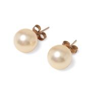 A pair of good quality simulated pearl and 9ct gold earrings, with 9ct gold butterfly backs,