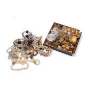 A large group of vintage costume jewellery, much dating from 1980s, including simulated pearl and