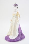 Coalport HM Queen Elizabeth II, 41/500 made, 24cm tall. In good condition with no obvious damage