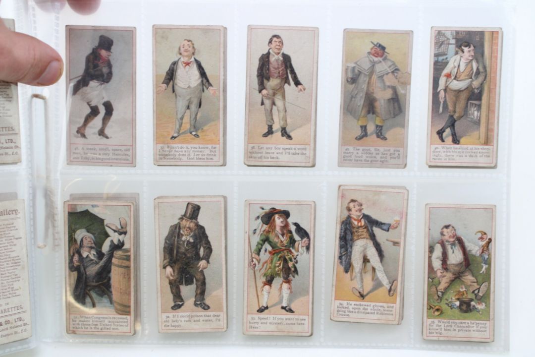 A scarce set of Cope Bros 'Charctures of Dickens' cigarette cards (46 of 50) c1900 together with - Image 4 of 6