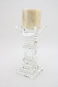 A Galway Living square candlestick, 20.5cm tall. In good condition with no obvious damage or